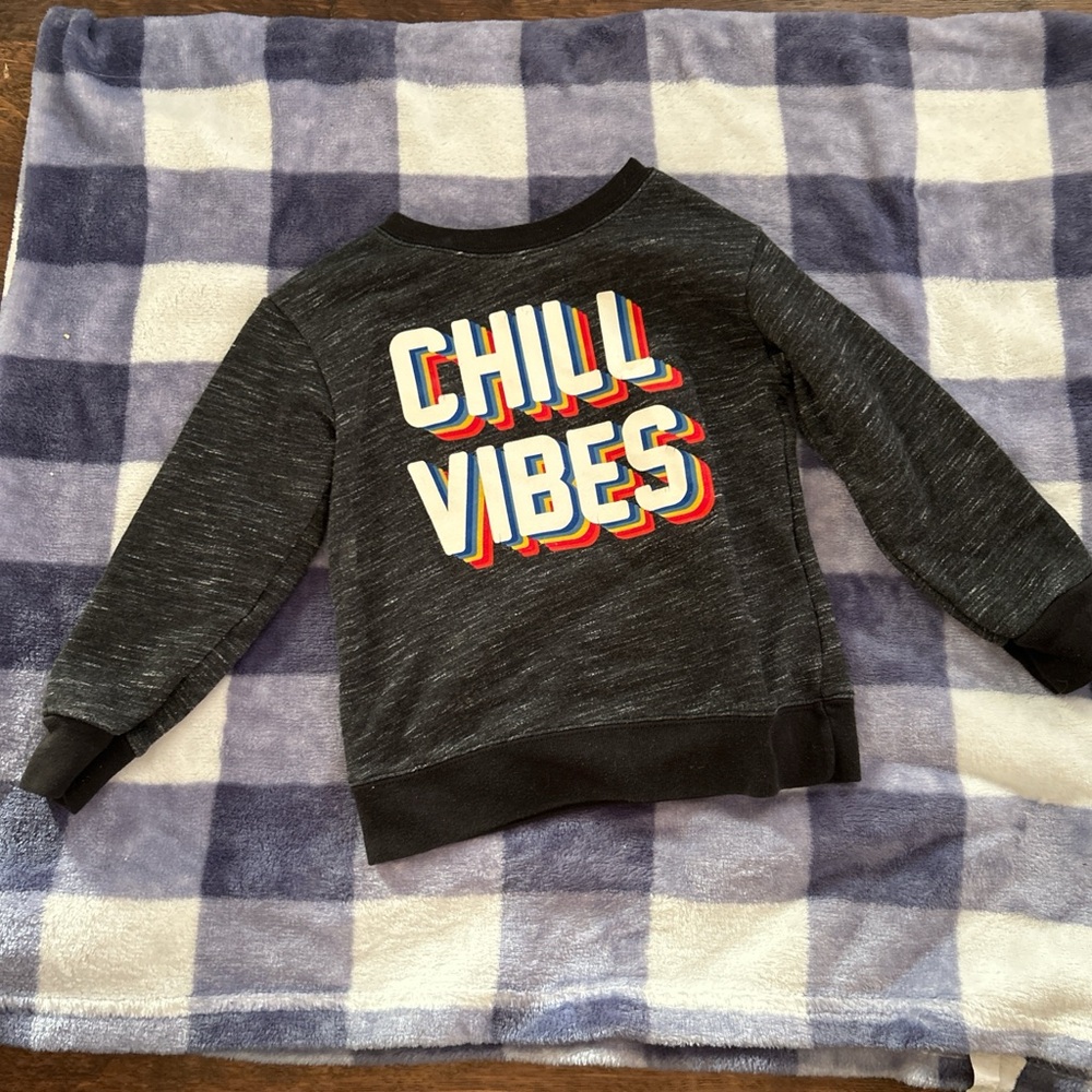 Chill Vibes Kids Black Sweatshirt
